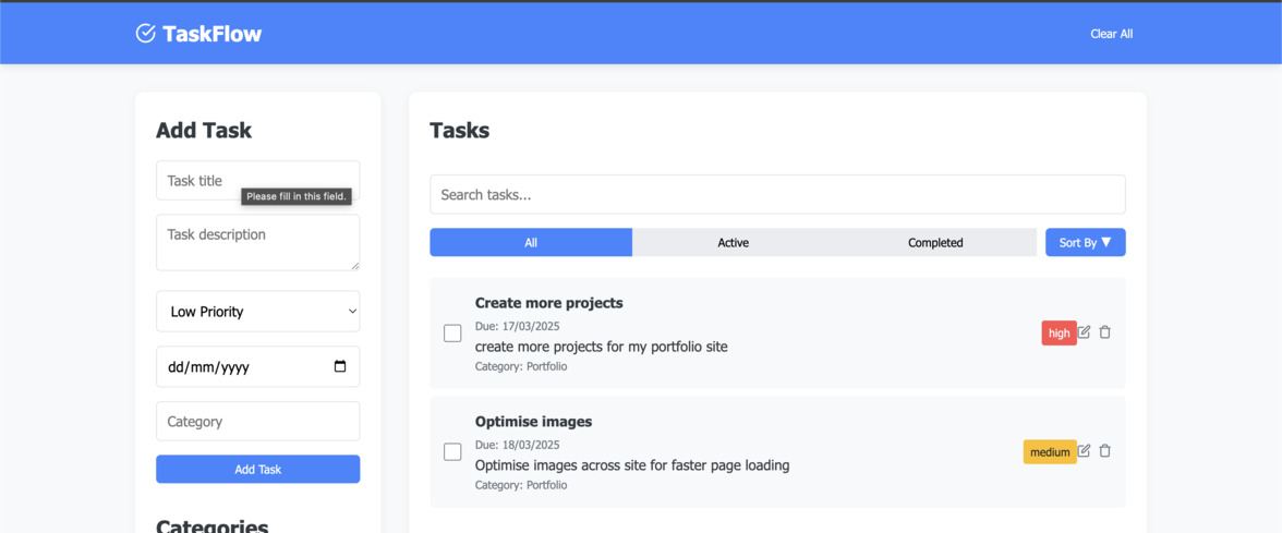 TaskFlow Task Manager